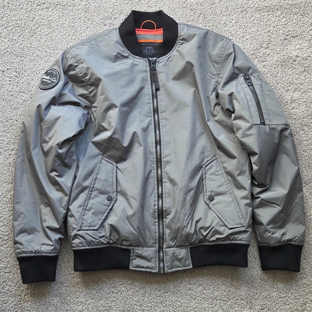 Hawke & Co Men's Grey Military Flight Bomber Jacket, Size Small Gorpcore Utility